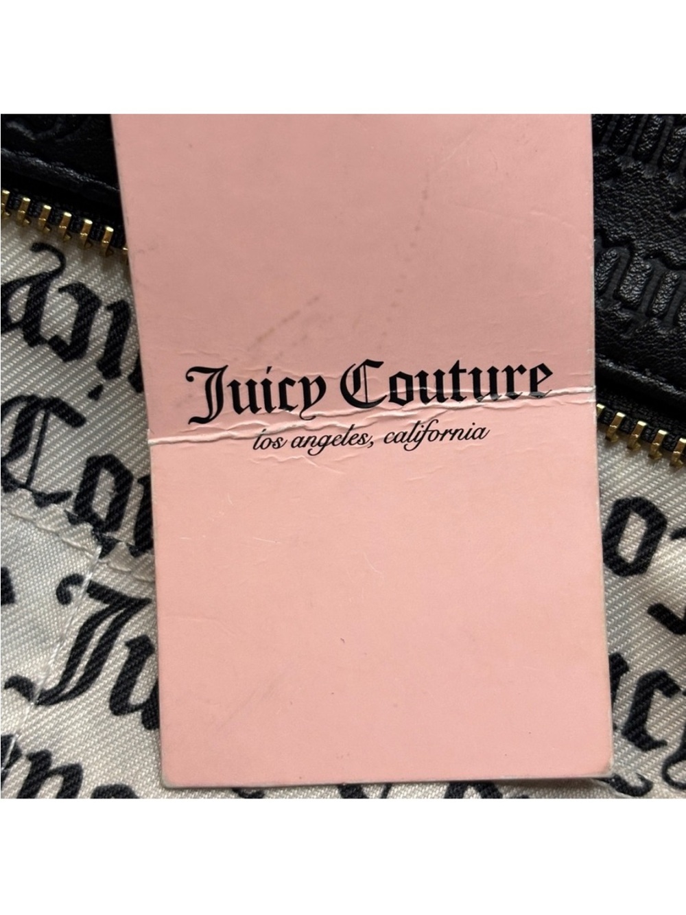 Juicy Couture Black Tote with Pink Rose Panels and Gold Logo Charm - Picture 11 of 12